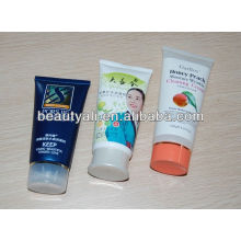 skin whitening cream plastic cosmetic colored tube with stand up plastic cap
